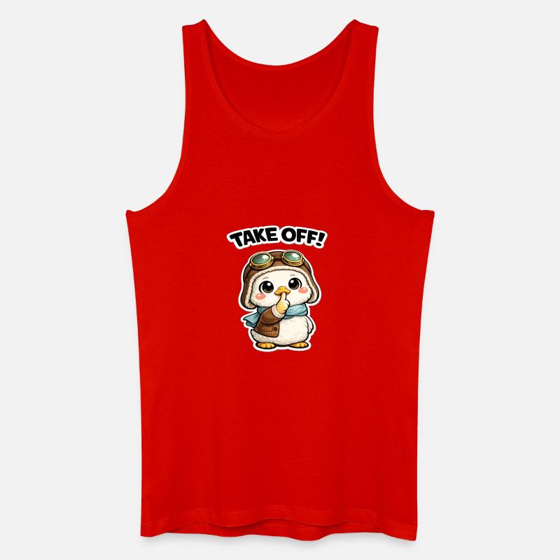 Take Off Pinguin Pilot - Männer Bio Tank Top - Rot
