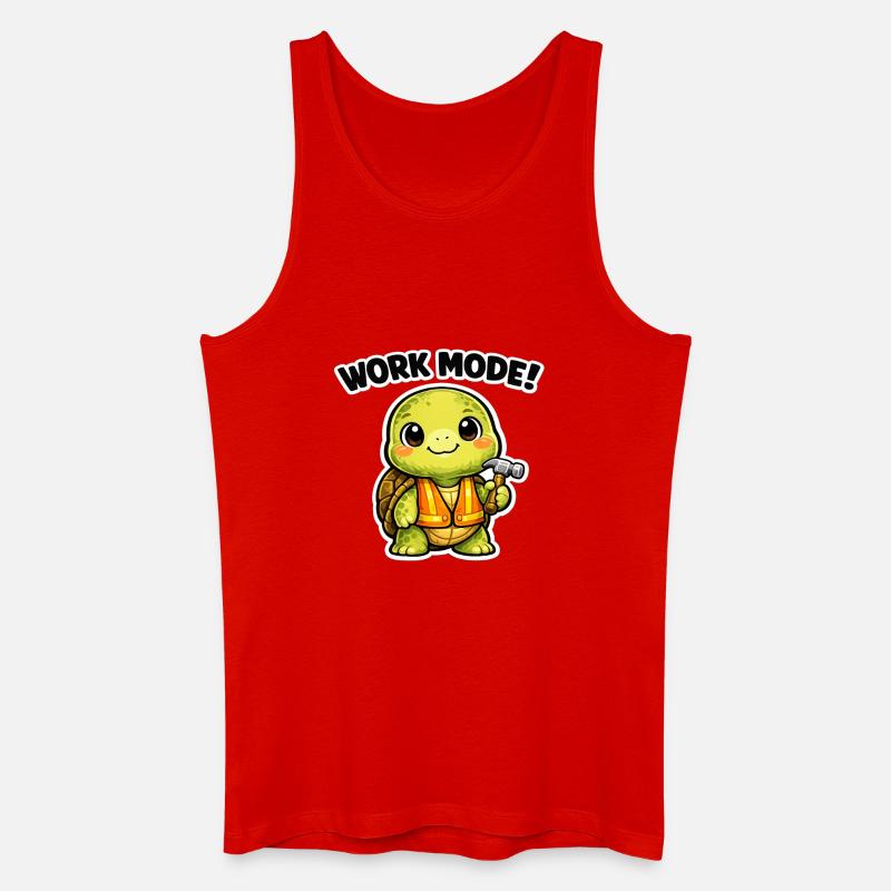 Arbeitsmodus Schildkröte Bauheld - Männer Bio Tank Top - Rot