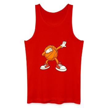 Basketball Mascot Covering Face - Men’s Organic Tank Top - red - Front