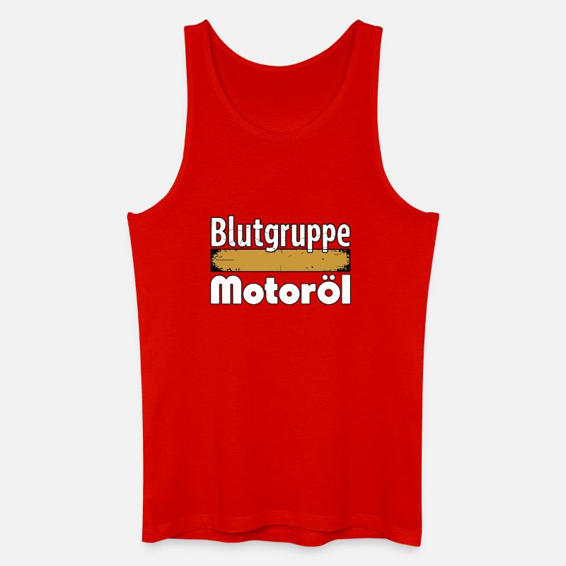 Blutgruppe Motoröl Schrauber Design - Männer Bio Tank Top - Rot
