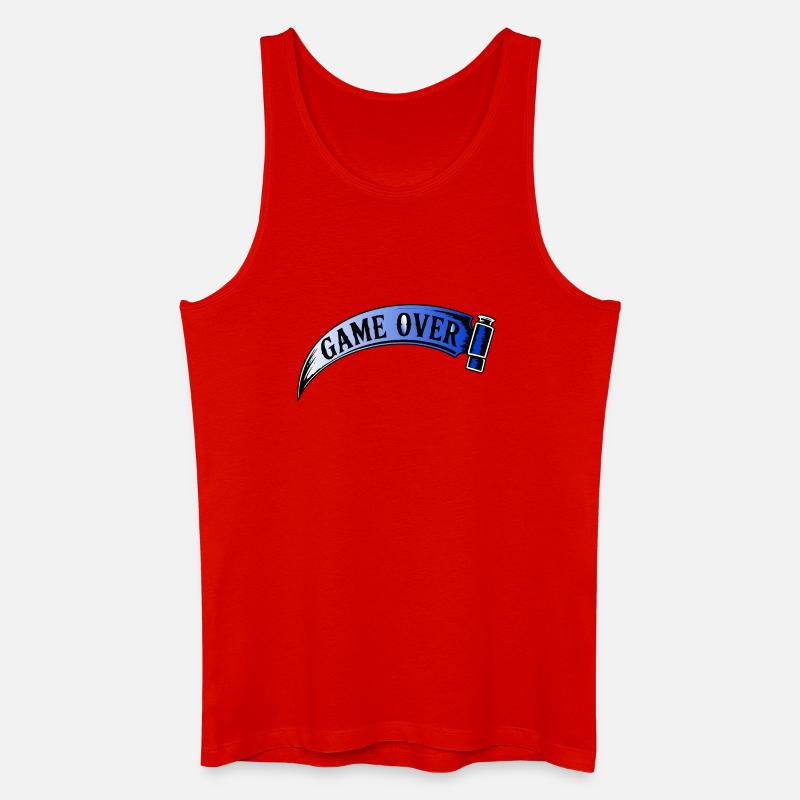 Game Over Retro Arcade Banner - Männer Bio Tank Top - Rot