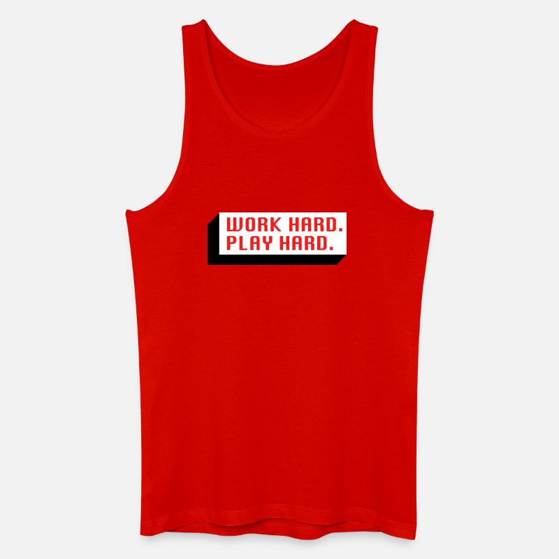 Work Hard. Play Hard. (Rot) - Männer Bio Tank Top - Rot