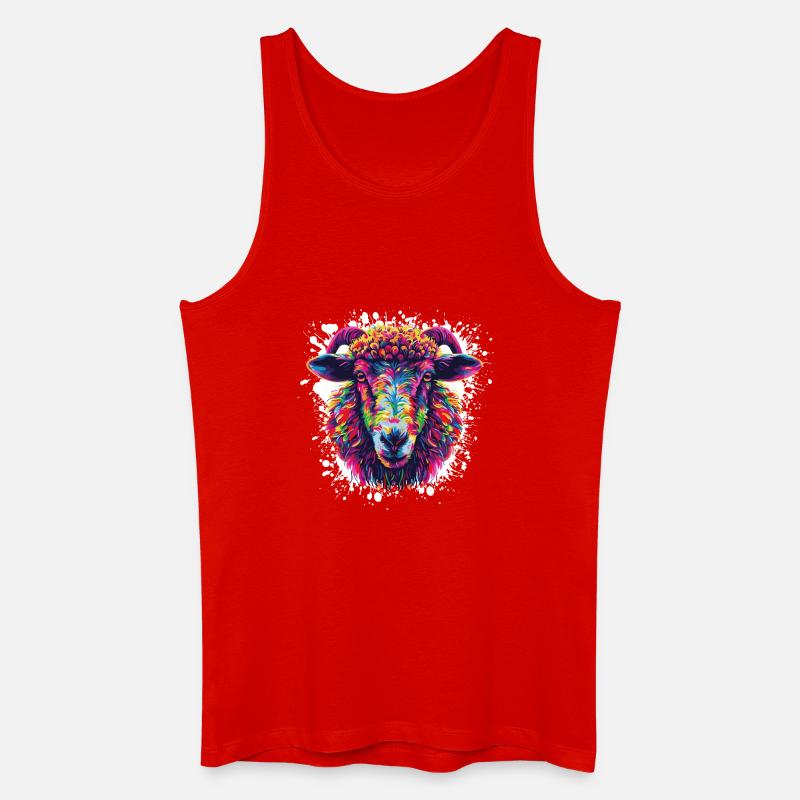 Bunter Ramenkopf Splash - Männer Bio Tank Top - Rot