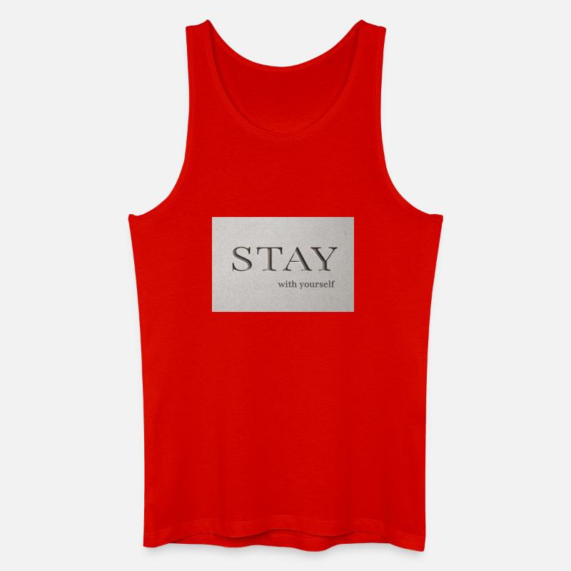 Bleib – bei dir selbst - Männer Bio Tank Top - Rot