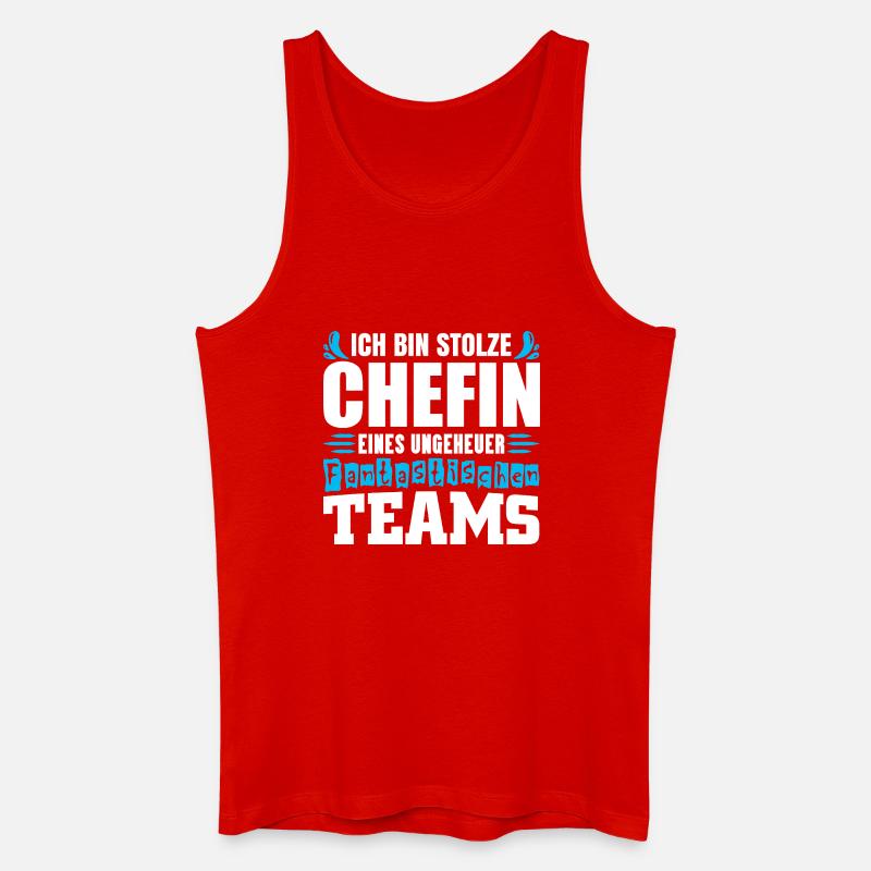 Stolze Chefin Chef Frau Abteilungsleiter Teamchef - Männer Bio Tank Top - Rot