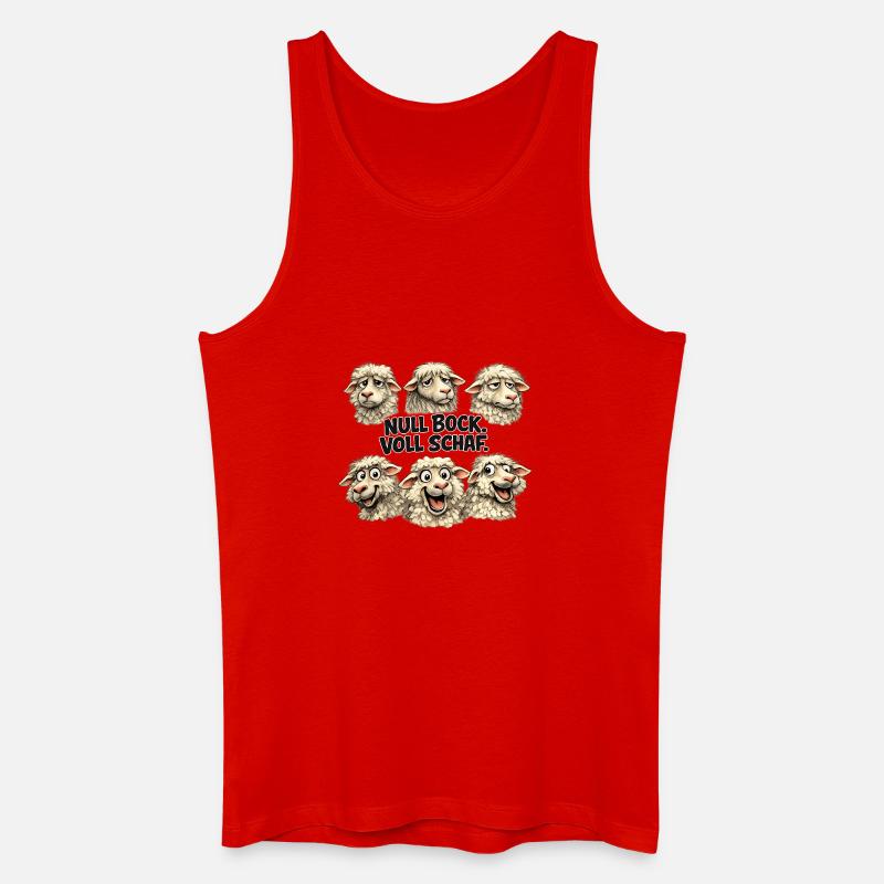 Schaf-Quintett: Null Bock Voll Schaf - Männer Bio Tank Top - Rot