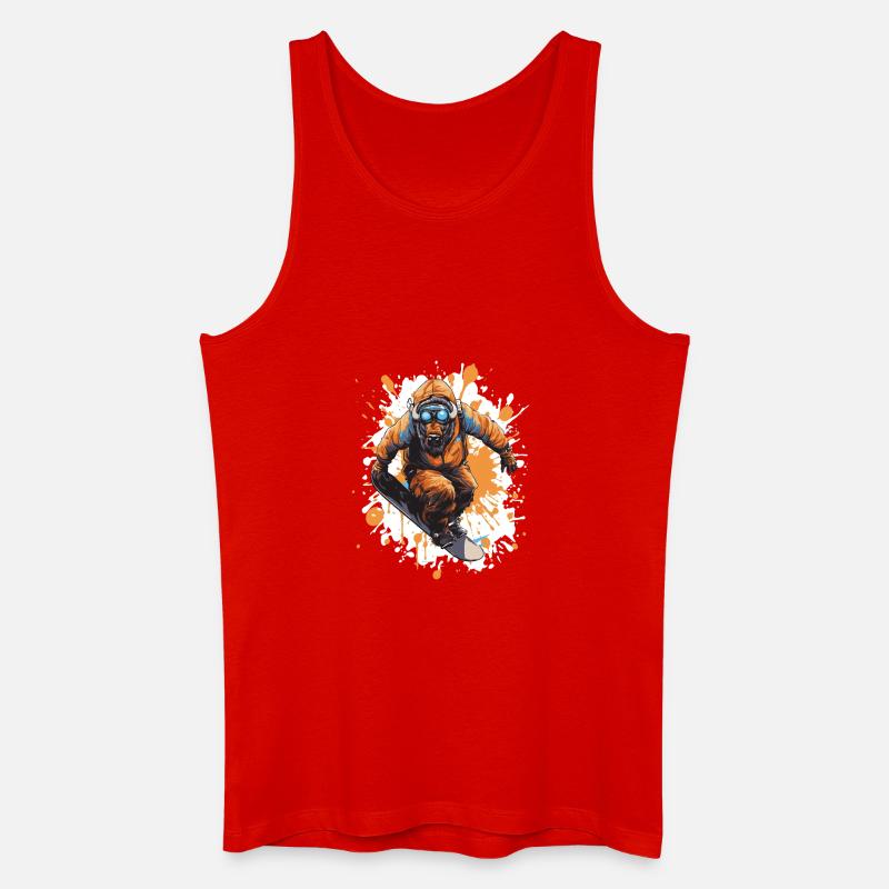 Bison Snowboard - Männer Bio Tank Top - Rot