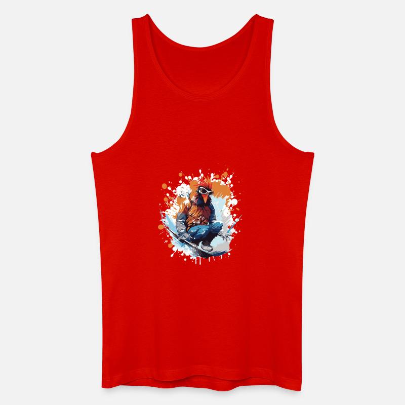 Hahn Snowboard - Männer Bio Tank Top - Rot