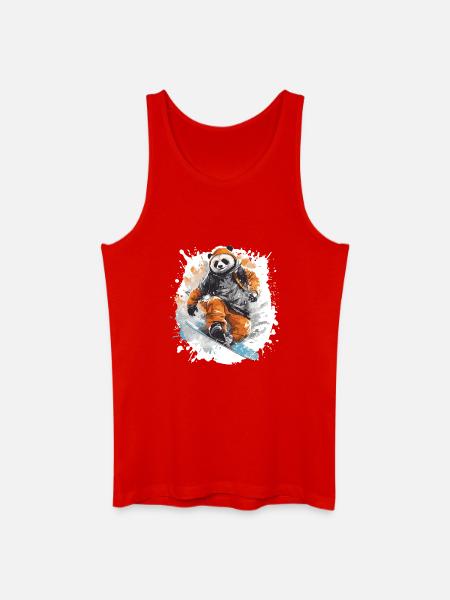 Panda Snowboard - Men’s Organic Tank Top - red