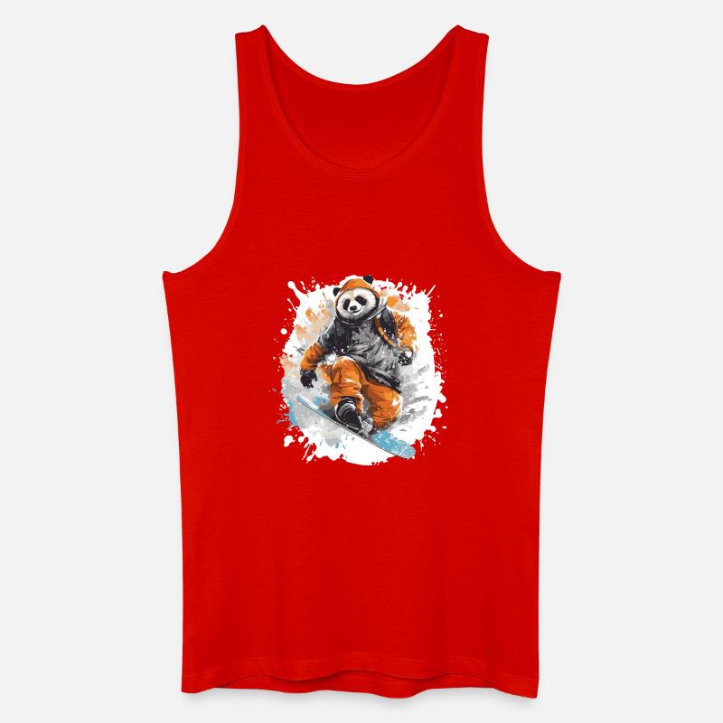 Panda Snowboard - Men’s Organic Tank Top - red