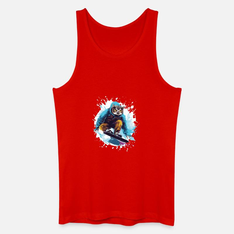 Eule Snowboard - Männer Bio Tank Top - Rot