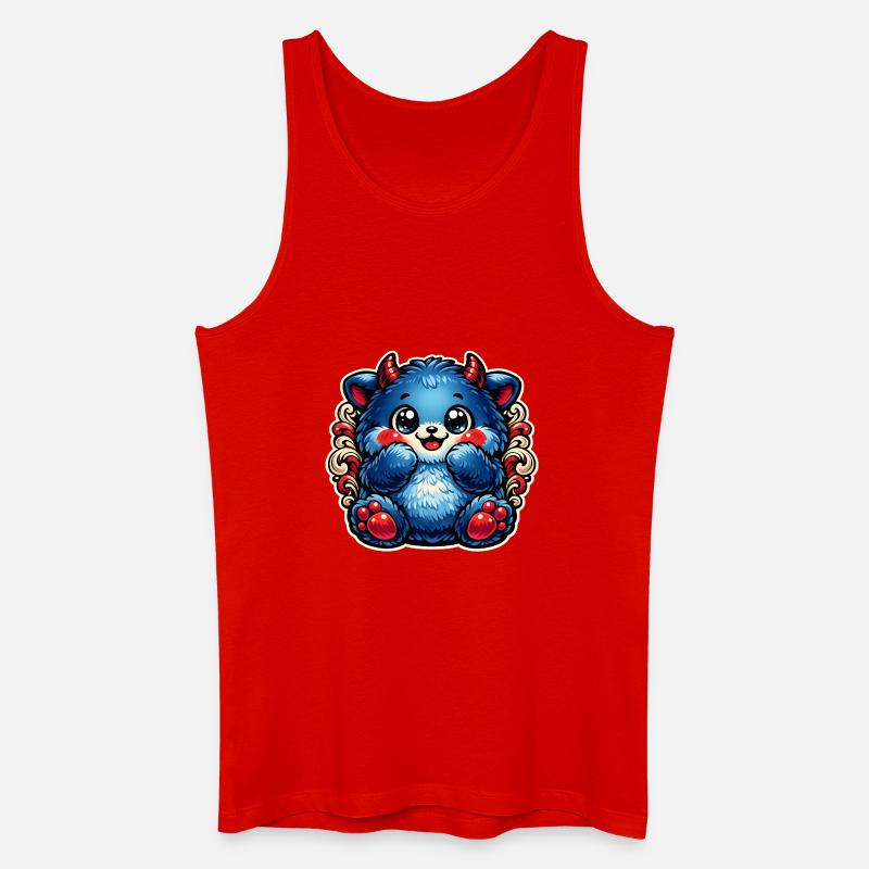 Blauer Kuschel-Panda mit roten Pfoten - Männer Bio Tank Top - Rot