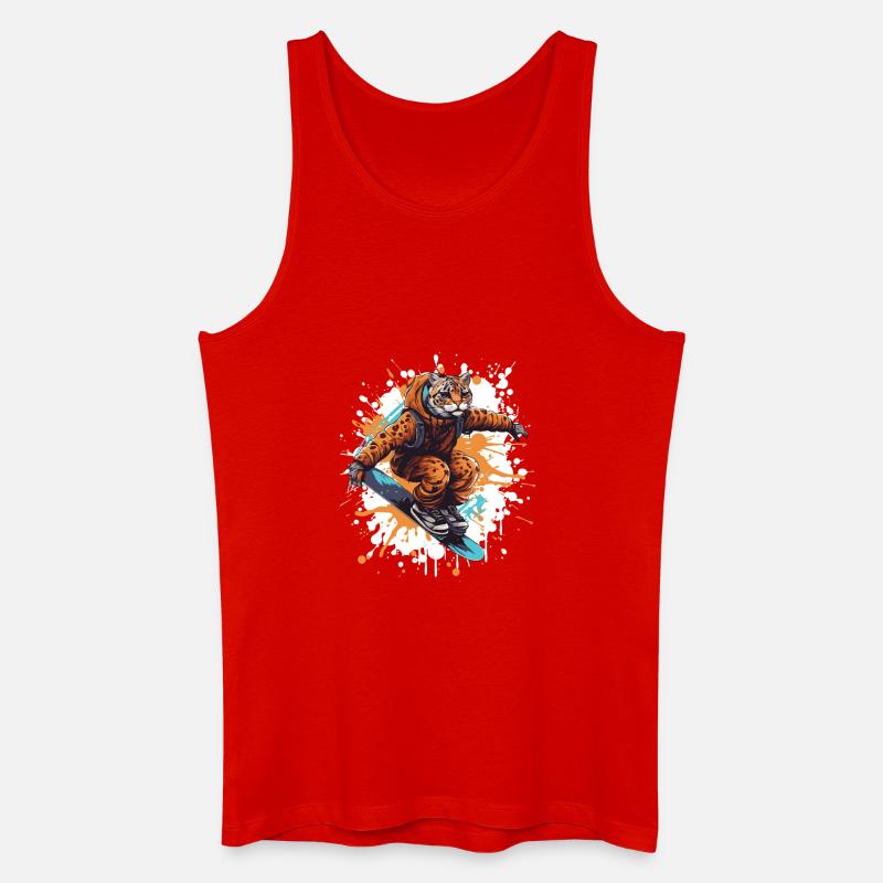 Gepard Snowboard - Männer Bio Tank Top - Rot