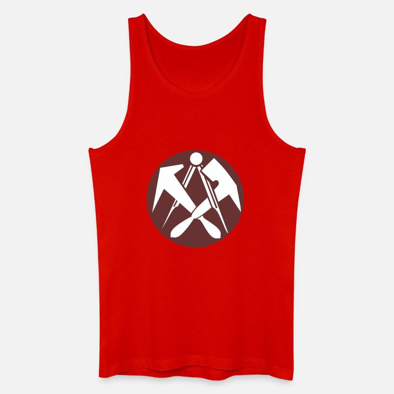 51164_Dachdecker, Zunftzeichen, Berufswappen - Männer Bio Tank Top - Rot