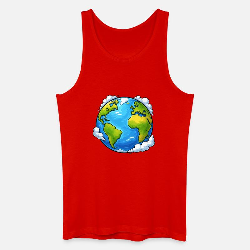 Erde Welt Planet - Männer Bio Tank Top - Rot