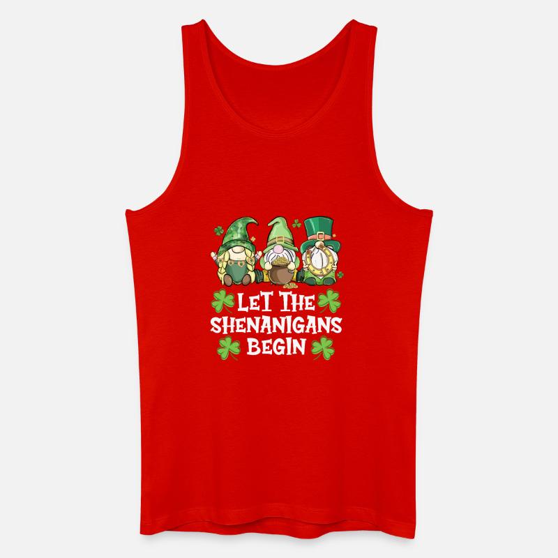Lasst die Eskapaden beginnen: Irisches Gnom-Design - Männer Bio Tank Top - Rot