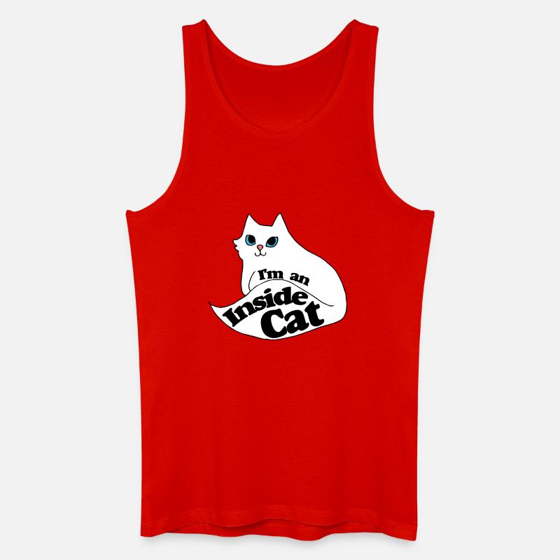 Inside Cat Cartoon Slogan Tee - Männer Bio Tank Top - Rot