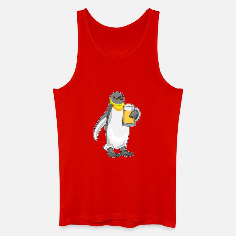Pinguin Bier - Männer Bio Tank Top - Rot
