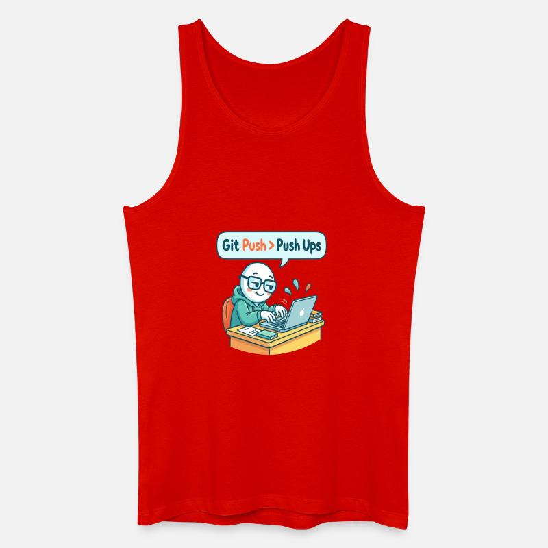 Git Push > Push Ups - Männer Bio Tank Top - Rot