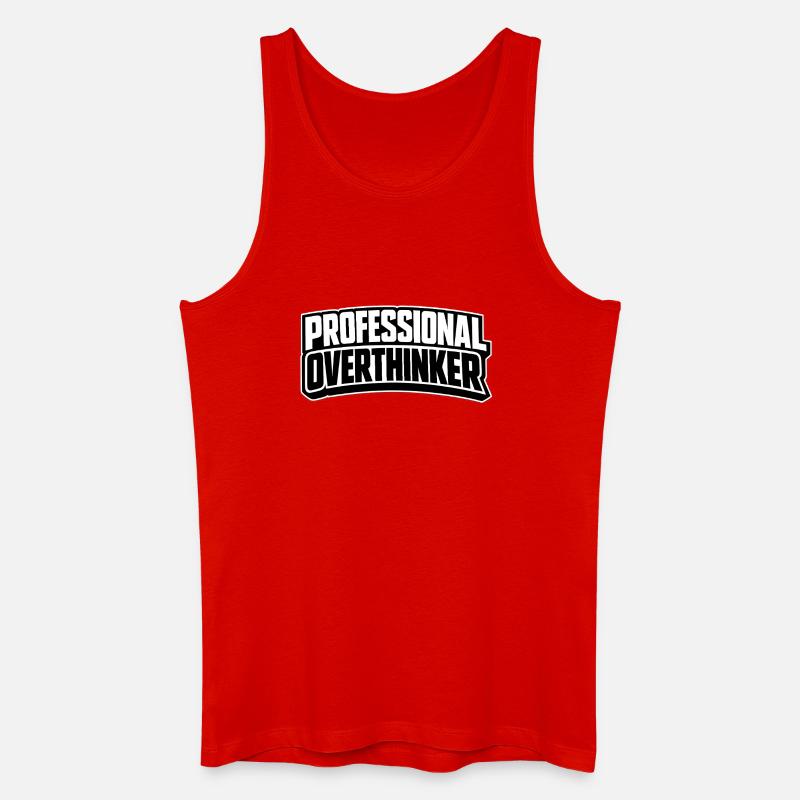 PROFESSIONAL OVERTHINKER INTROVERT - Männer Bio Tank Top - Rot