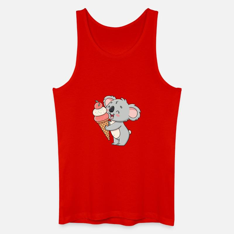 Gourmet-Koala und Eiscreme - Männer Bio Tank Top - Rot