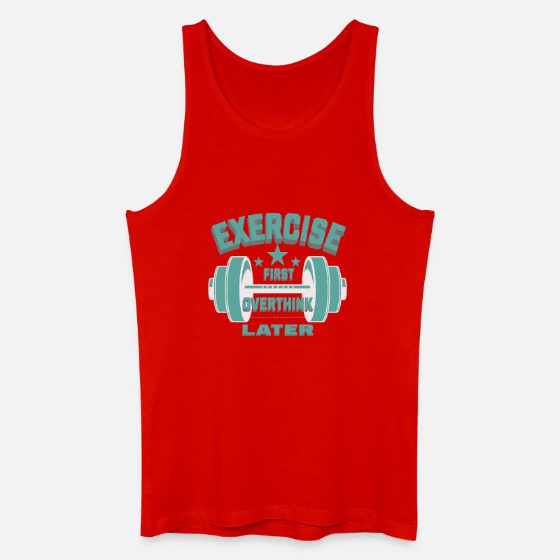 Êxercise First, Overthink Later T-shirt - Männer Bio Tank Top - Rot