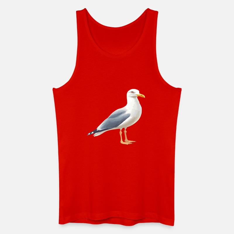 Küstenwolken Möwe - Männer Bio Tank Top - Rot