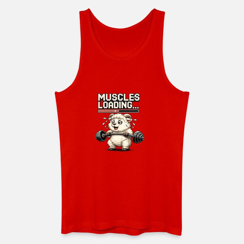Muskel-Loading Lamm beim Krafttraining - Männer Bio Tank Top - Rot