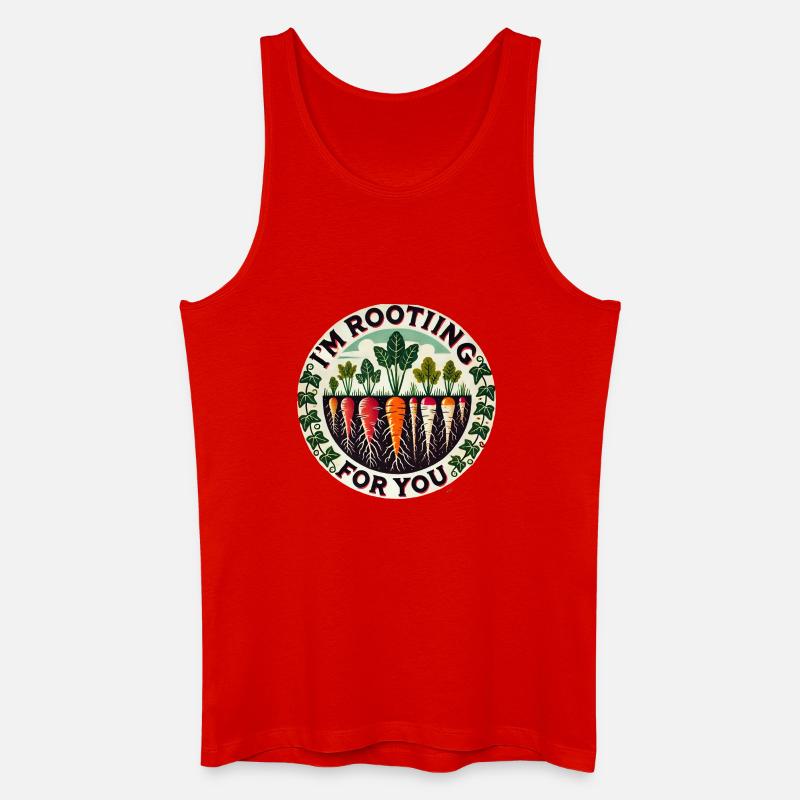 Rootin' Carrot Patch Round - Men’s Organic Tank Top - red