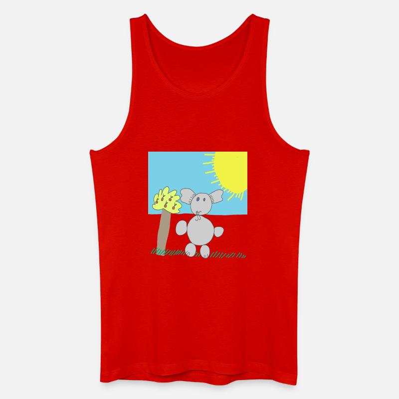Verspielter Elefant unter einer hellen Sonne - Männer Bio Tank Top - Rot