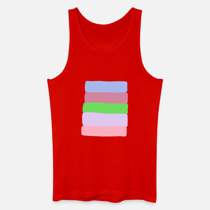 Pastellstreifen-Stack - Männer Bio Tank Top - Rot