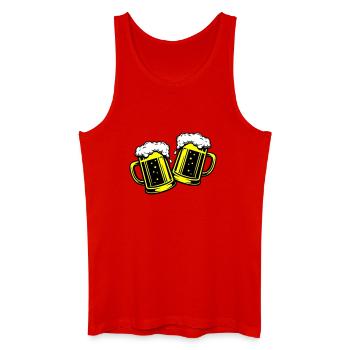 Bierglas Bier Anstossen - Männer Bio Tank Top - Rot - Vorne