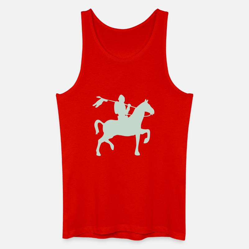 Ritter Krieger auf ein Pferd - Männer Bio Tank Top - Rot