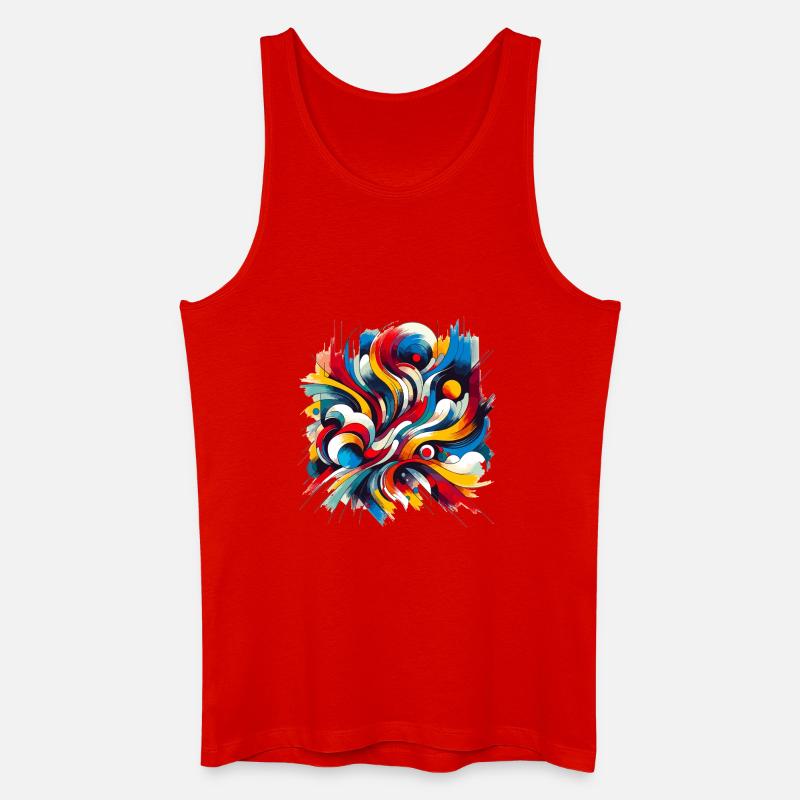 Farbenwirbel Abstrakter Farbstrudel - Männer Bio Tank Top - Rot