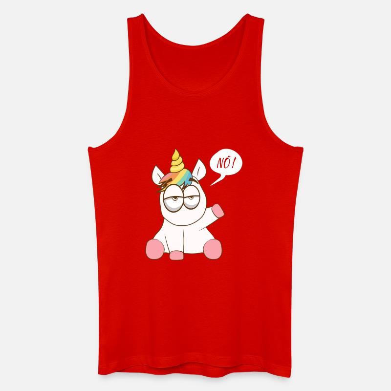 Regenbogen-Einhorn mit murrendem Charme - Männer Bio Tank Top - Rot