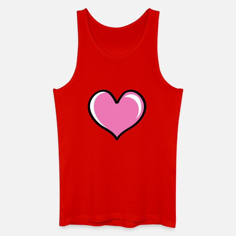 Herz Love - Männer Bio Tank Top - Rot