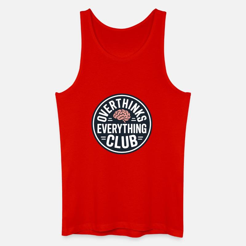 Overthinking lustiger Spruch - Männer Bio Tank Top - Rot