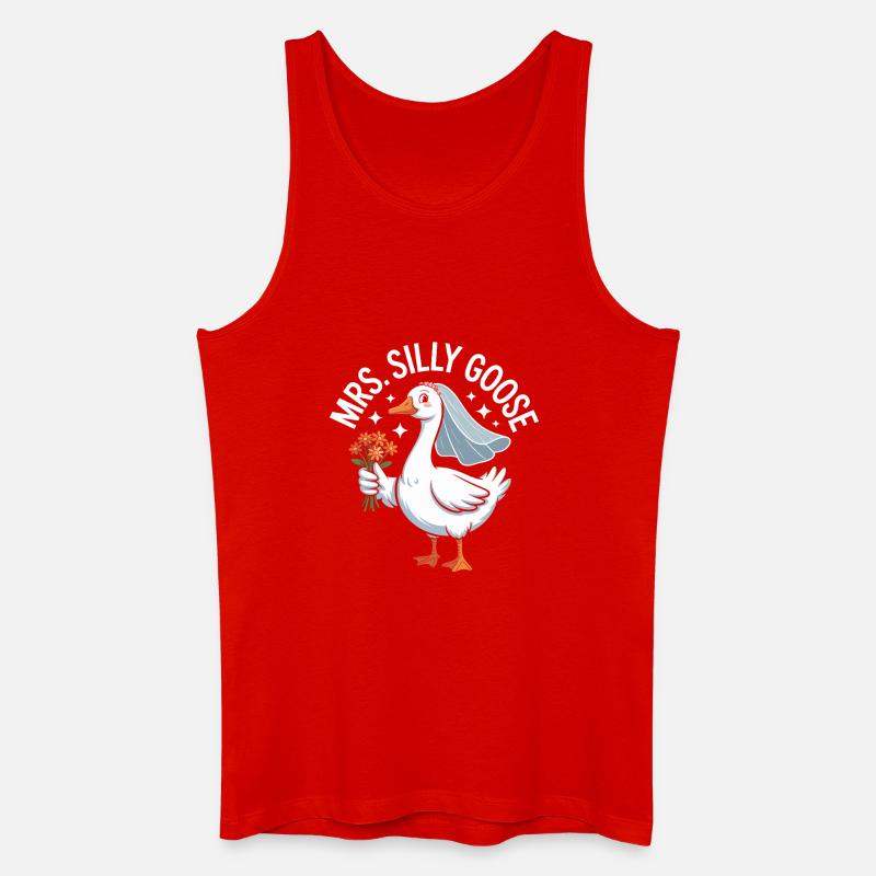 Brautganselogo – MrsSillyGoose - Männer Bio Tank Top - Rot