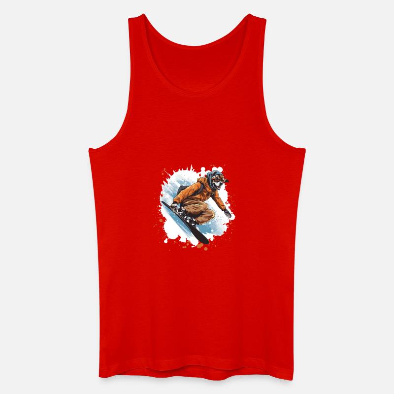 Greyhound Hund Snowboard - Männer Bio Tank Top - Rot