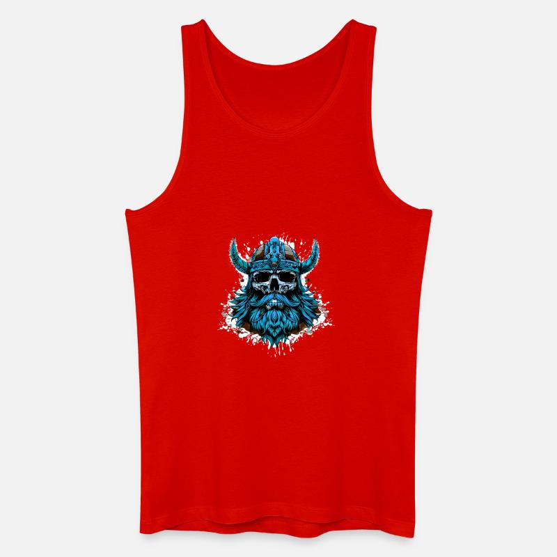 Wikinger Odin Totenkopf - Männer Bio Tank Top - Rot