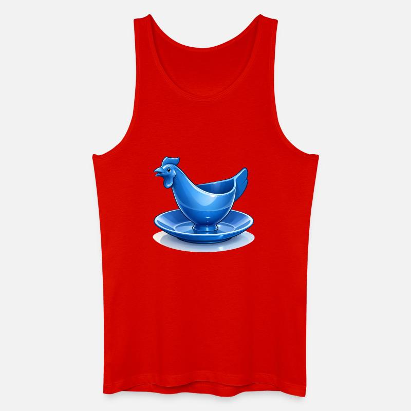 Blauer DDR Eierbecher Huhn Fanart, Ostalgie - Männer Bio Tank Top - Rot