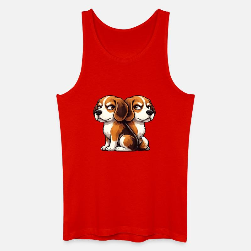 Amici Amici Gemelli Amici Cartoon Beagle Carini - Canotta ecologica da uomo - rosso