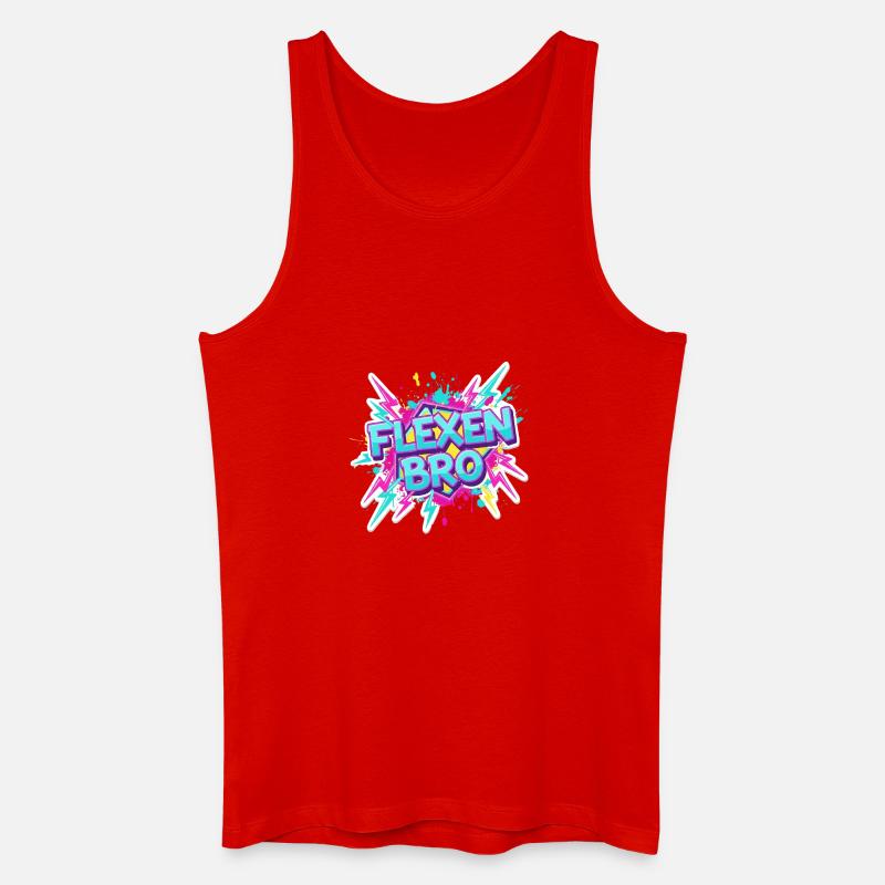 Flexen Bro Graffiti Logo - Männer Bio Tank Top - Rot