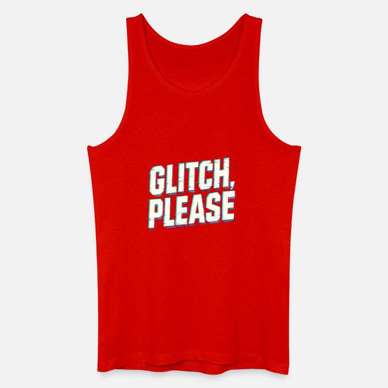 Glitch bitte | Retro Gaming Hacker Vibes - Männer Bio Tank Top - Rot