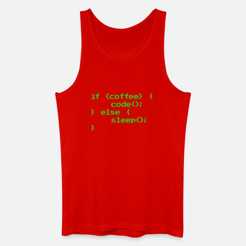 No Coffee No Code Programmer Computer Scientist - Men’s Organic Tank Top - red