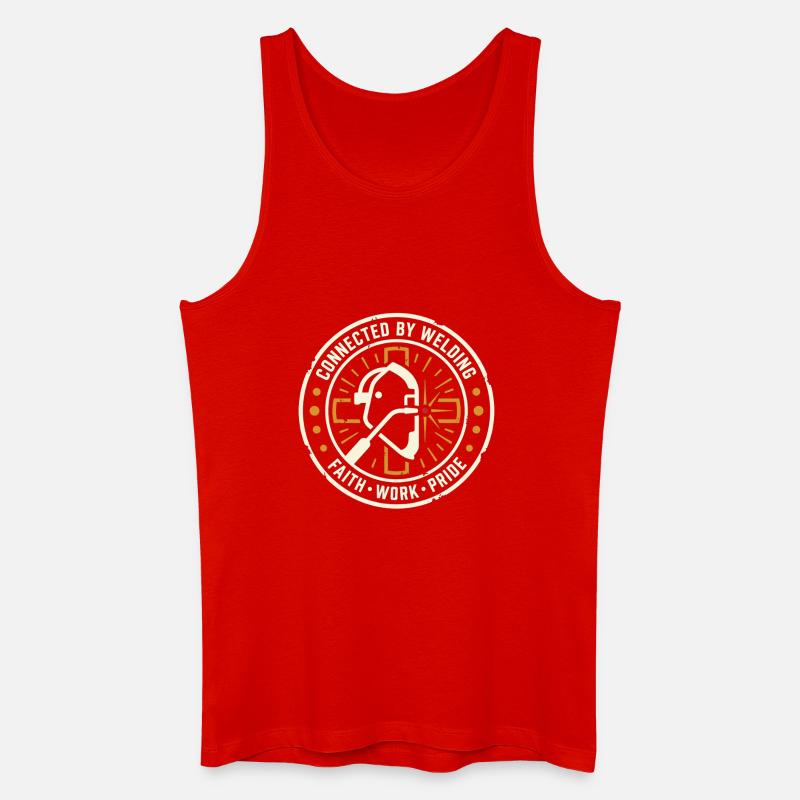 Connected By Welding Schweißer Emblem - Männer Bio Tank Top - Rot