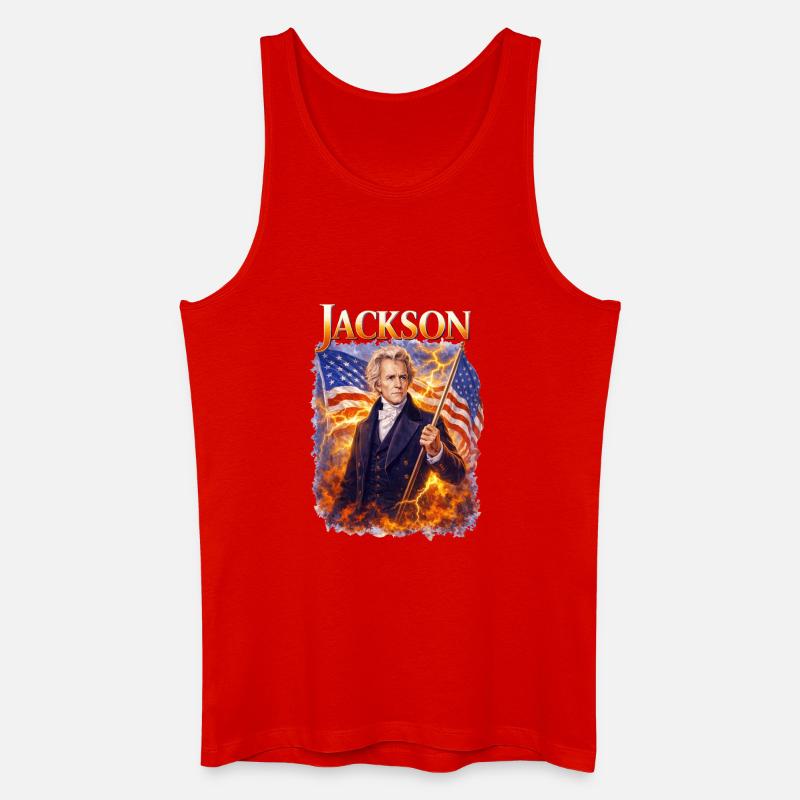 Jacksons Freiheitsheld mit Flagge - Männer Bio Tank Top - Rot