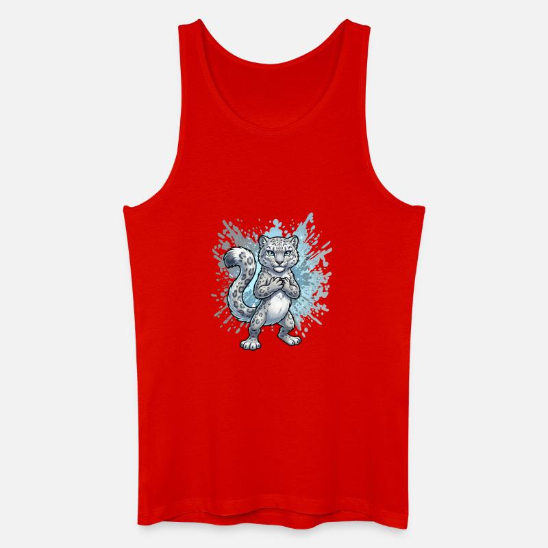 Schneeleopard Jungtier Splash - Männer Bio Tank Top - Rot