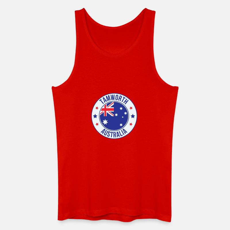 Tamworth Australien Patch-Emblem - Männer Bio Tank Top - Rot