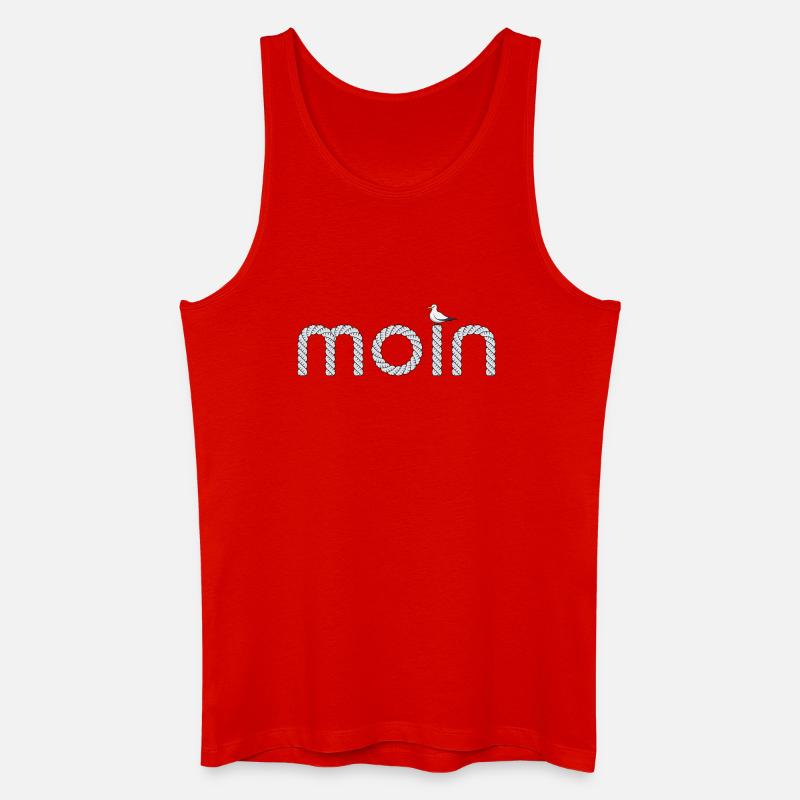 Moin Schriftzug mit kleiner Möwe - Männer Bio Tank Top - Rot